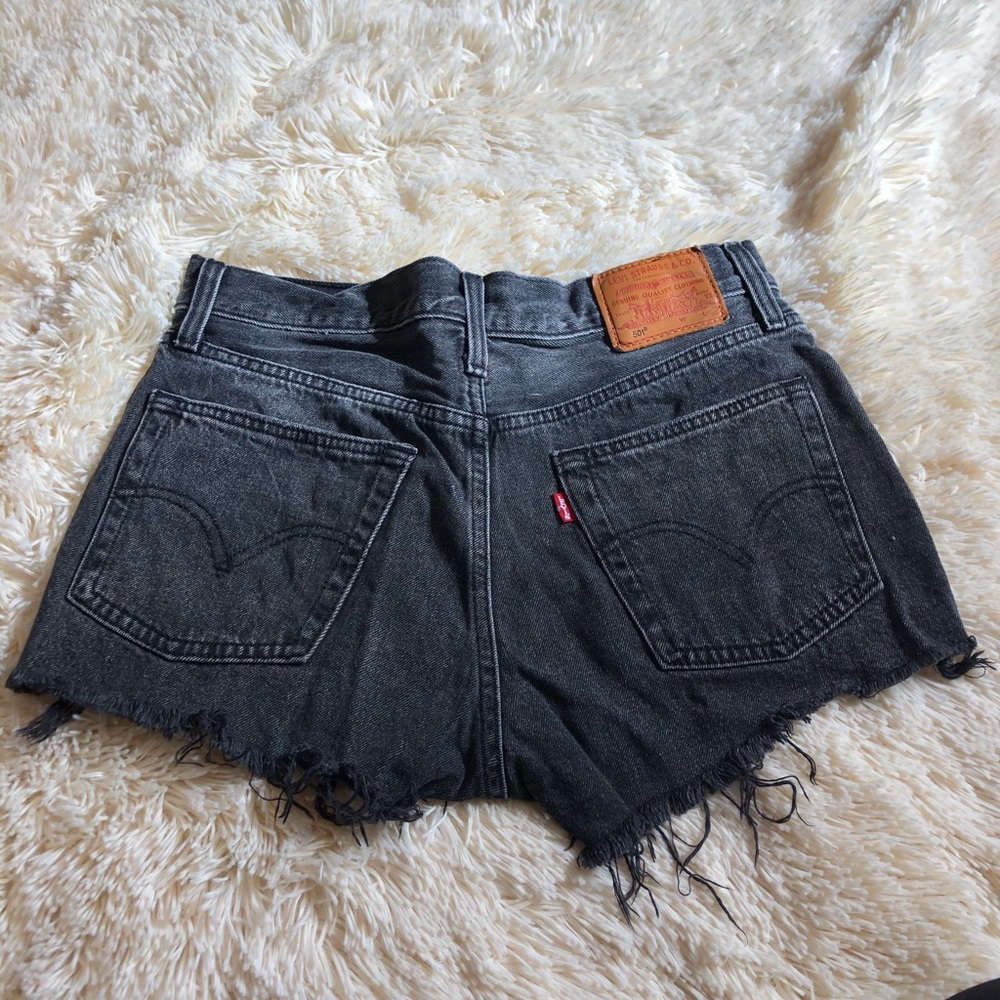 Levi 501 Black Denim Shorts